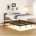 Ver imagem 6 de Cama Casal Flutuante com Cabeceira Estofada e Mesa Lateral Retrátil com Tomada Usb e Type-c