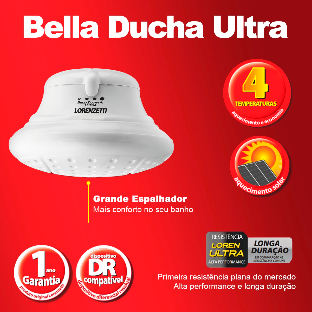 Chuveiro Elétrico Lorenzetti Bella Ducha 127v 5500W Branco - 5