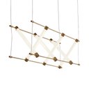 Ver imagem 1 de Lustre Pendente Nordecor Juli 2732 Dourado Fosco Led Bivolt