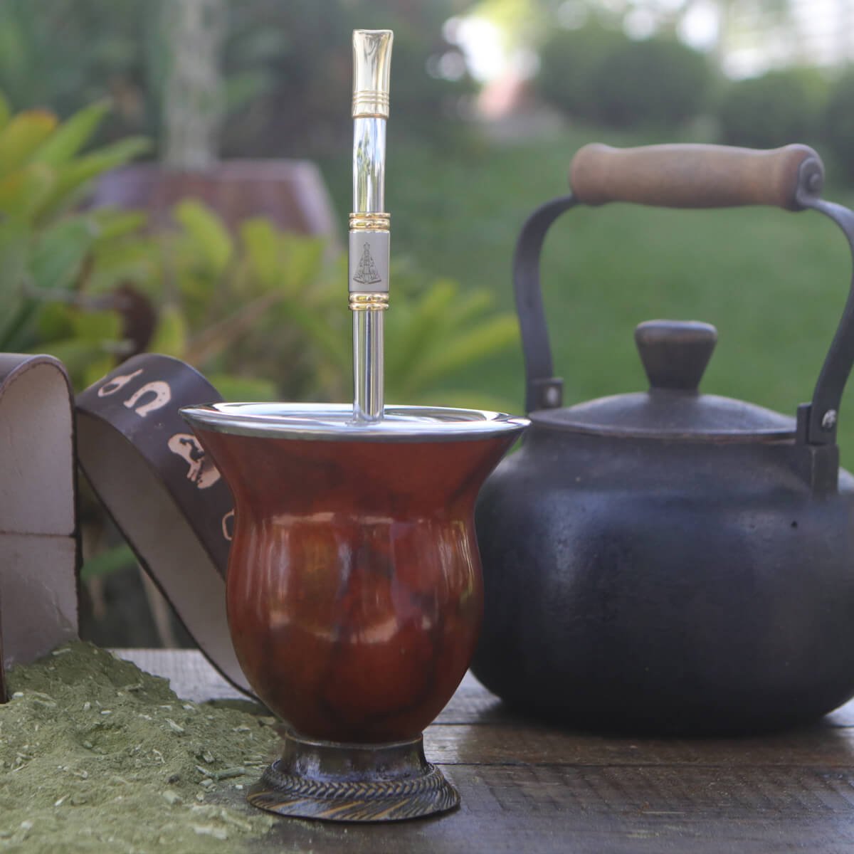 Bomba De Chimarrão Aço Inox Banho Ouro 18k Nossa Senhora Aparecida - 5