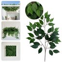 Ver imagem 6 de Conjunto 8 Hastes Folhagem Artificial Fícus Decoração Sala Escritório Jardim Vertical