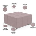 Ver imagem 4 de Kit 02 Puffs Decorativos Para Sala de Estar Quadrado Milano 90x90 W01 Suede Rosê - Lyam Decor