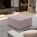 Ver imagem 2 de Kit 02 Puffs Decorativos Para Sala de Estar Quadrado Milano 90x90 W01 Suede Rosê - Lyam Decor