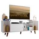 Ver imagem 2 de Rack para TV até 65 Polegadas Madesa Cancun com Pés Branco/Rustic 095Z Cor:Branco/Rustic