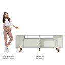 Ver imagem 6 de Rack para TV até 65 Polegadas Madesa Cancun com Pés Branco/Rustic 095Z Cor:Branco/Rustic