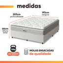 Ver imagem 4 de Cama Box Casal King Colchão Molas Ensacadas Granville com Pillow Probel Branco