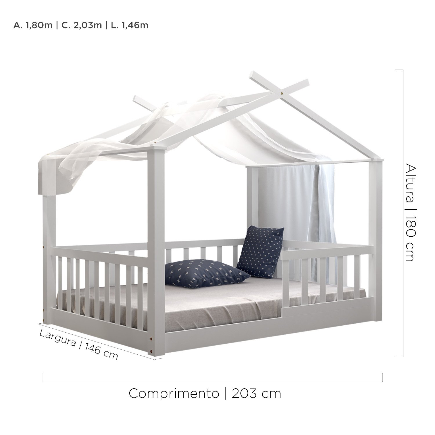 CAMA CASAL MONTESSORIANA CASINHA - BRANCO - 2