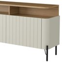 Ver imagem 6 de Rack para Sala de Estar Tv 75 Pol 4 Portas Brise 220cm Pés Preto Clio I03 Louro Luna - Lyam