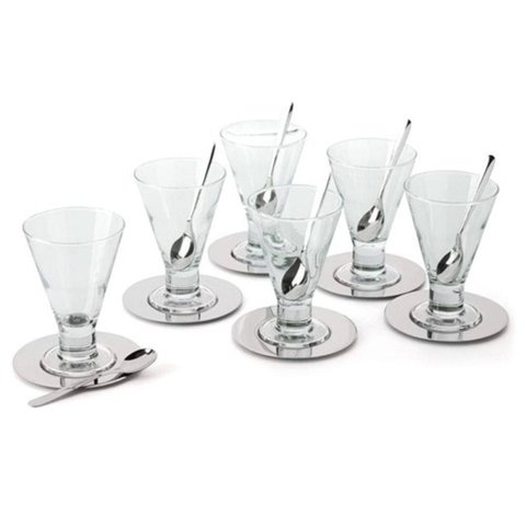 Conjunto de taças para sorvete Gelato 18 peças Forma Inox 2621
