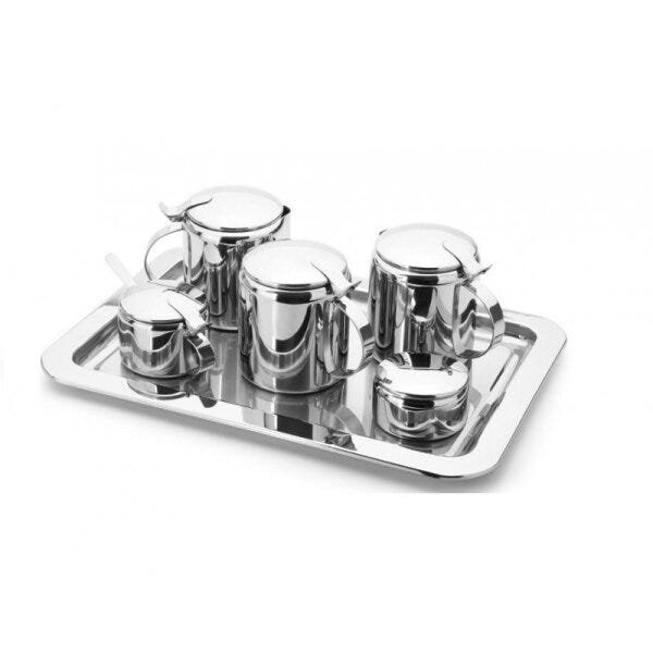Conjunto de chá e café 7 peças Tavola Forma Inox 7920-7