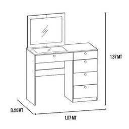 Penteadeira Milla com Espelho Branco Milani Móveis - 3