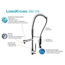 Ver imagem 3 de Misturador Monocomando Lorenkitchen 2267 C76 De Bancada Com Ducha Lorenzetti
