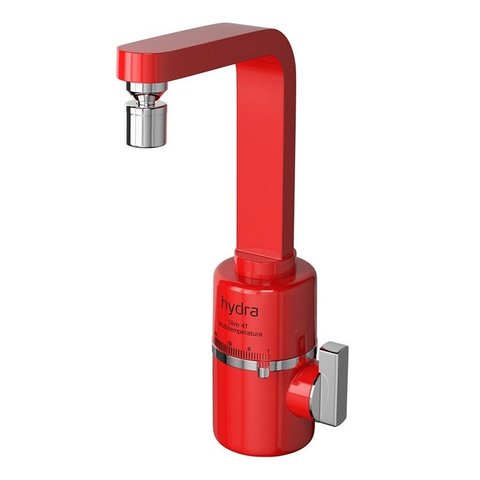 Torneira Elétrica Slim 4t De Bancada Vermelha Hydra 220v