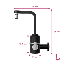Torneira Elétrica Slim 4t de Bancada Preta Hydra 220v - 7 Torneira Elétrica Slim 4t de Bancada Preta Hydra 220v - 7