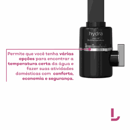Torneira Elétrica Slim 4t de Bancada Preta Hydra 220v - 6 Torneira Elétrica Slim 4t de Bancada Preta Hydra 220v - 6
