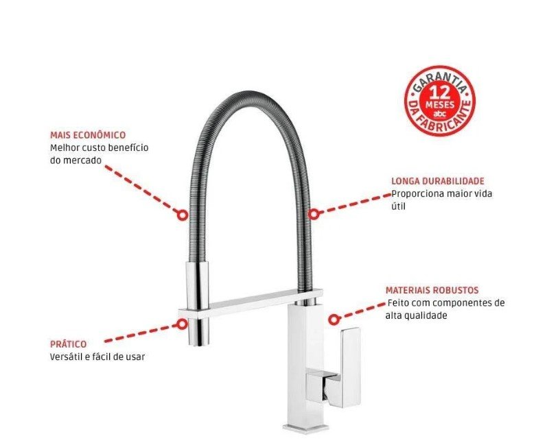 Torneira Misturador Lorenzetti de Mesa Loren Vogue Cromado Monocomando - 2