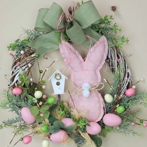 Guirlanda de Páscoa Coelho e Casinha 45cm