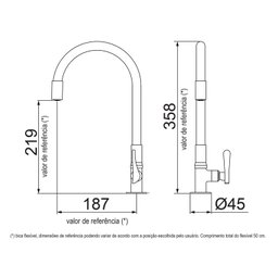 Torneira de Cozinha Lorenzetti Flex de Mesa Preta 1177 B27 - 5