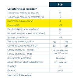 Pressurizador de Água Pl9 9 Mca 220v 120w Lorenzetti - 4
