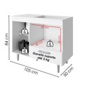 Ver imagem 2 de Balcão com Tampo para Cooktop 4 Bocas 1 Porta 105 cm Alecrim Branco Poliman