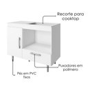 Ver imagem 4 de Balcão com Tampo para Cooktop 4 Bocas 1 Porta 105 cm Alecrim Branco Poliman