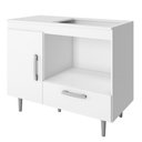 Ver imagem 1 de Balcão com Tampo para Cooktop 4 Bocas 1 Porta 105 cm Alecrim Branco Poliman