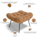 Ver imagem 6 de Poltrona Costela L02 com Puff Sala de Estar Bouclê Mostarda - Lyam Decor
