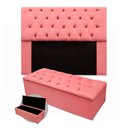 Ver imagem 1 de Kit Cabeceira + Calçadeira Baú Mirage King Size 195cm Suede - Ecotec Decor:Rosa