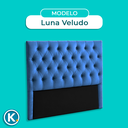 Ver imagem 5 de Cabeceira Estofada Casal Luna Nature Veludo Azul 138x136