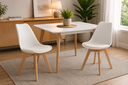 Ver imagem 1 de Kit 2 Cadeiras Eames Wood Leda Branca Polipropileno Base Madeira