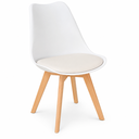 Ver imagem 4 de Kit 2 Cadeiras Eames Wood Leda Branca Polipropileno Base Madeira