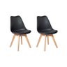 Kit 2 Cadeiras Eames Wood Leda Design - Preta - 1
