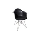 Ver imagem 1 de Cadeira Charles Eames Eiffel com Braços - Base Metal Cromado - Preta