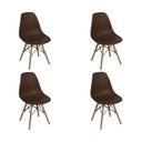 Ver imagem 1 de Kit 4 Cadeiras Charles Eames Eiffel Wood Base Madeira - Marrom