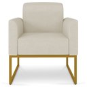 Ver imagem 6 de Kit 2 Poltronas Decorativas Base Industrial Dourada Maressa A19 Linho Grosso Bege - Ibiza