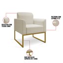 Ver imagem 3 de Kit 2 Poltronas Decorativas Base Industrial Dourada Maressa A19 Linho Grosso Bege - Ibiza