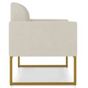 Ver imagem 7 de Kit 2 Poltronas Decorativas Base Industrial Dourada Maressa A19 Linho Grosso Bege - Ibiza