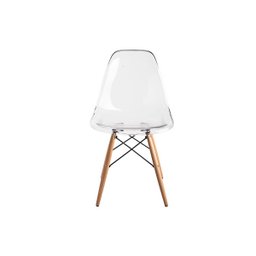 Cadeira Charles Eames Eiffel Wood - Policarbonato Transparente - 2