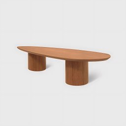 Mesa de Centro Orgânica em Madeira Maciça 130x60x30cm Dakota Ccs - 2