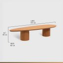 Ver imagem 4 de Mesa de Centro Orgânica em Madeira Maciça 130x60x30cm Dakota Ccs