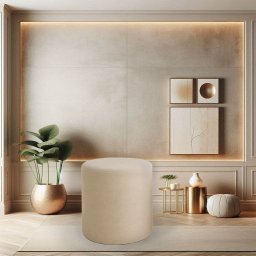 Puff Beca Cilindro Suede Live - 7 Decor Bege - 2