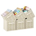 Ver imagem 1 de Kit com 6 Caixas Organizadoras Dobráveis em Tecido com Alça para Nicho 26,7x26,7x27,9cm Bege