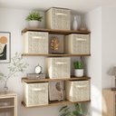 Ver imagem 3 de Kit com 6 Caixas Organizadoras Dobráveis em Tecido com Alça para Nicho 26,7x26,7x27,9cm Bege