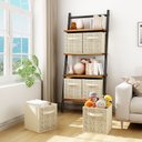 Ver imagem 5 de Kit com 6 Caixas Organizadoras Dobráveis em Tecido com Alça para Nicho 26,7x26,7x27,9cm Bege