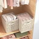 Ver mais imagens de Kit com 6 Caixas Organizadoras Dobráveis em Tecido com Alça para Nicho 26,7x26,7x27,9cm Bege
