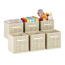 Ver imagem 7 de Kit com 6 Caixas Organizadoras Dobráveis em Tecido com Alça para Nicho 26,7x26,7x27,9cm Bege