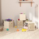 Ver imagem 6 de Kit com 6 Caixas Organizadoras Dobráveis em Tecido com Alça para Nicho 26,7x26,7x27,9cm Bege