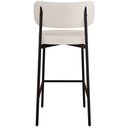 Ver imagem 6 de Kit 05 Banquetas Alta Bar Cozinha Sala de Jantar Aço Preto Kaira C01 Linho Palha Courino Café - Lyam