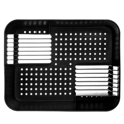 Escorredor De Louças Coza Aberturas Porta Talheres Cozinha Preto - 5