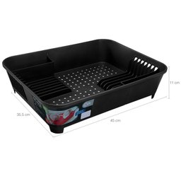 Escorredor De Louças Coza Aberturas Porta Talheres Cozinha Preto - 2